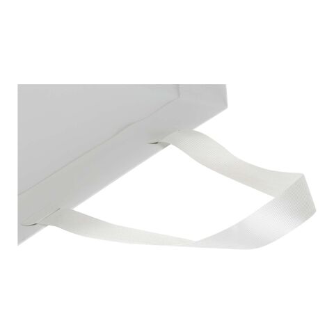 Bolsa de papel Smartfold de 230 g/m² con asas de cinta y laminado mate - 31 x 12 x 31 cm blanco