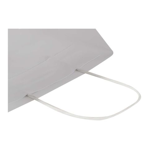 Bolsa de papel Kraft de 120 g/m² con asas trenzadas - 18 x 9 x 23 cm blanco
