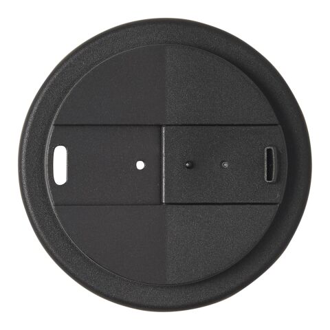 Americano® vaso 350 ml con agarre y tapa antigoteo Plateado-Negro intenso | sin montaje de publicidad | no disponible | no disponible