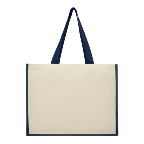 Bolsa Tote para compras de lona y yute de 340 g/m² "Varai" Azul marino