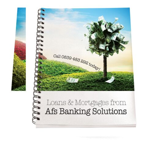 Cuaderno A4 con cubierta sintética de Desk-Mate® - blanco Blanco-Negro | sin montaje de publicidad | no disponible | no disponible