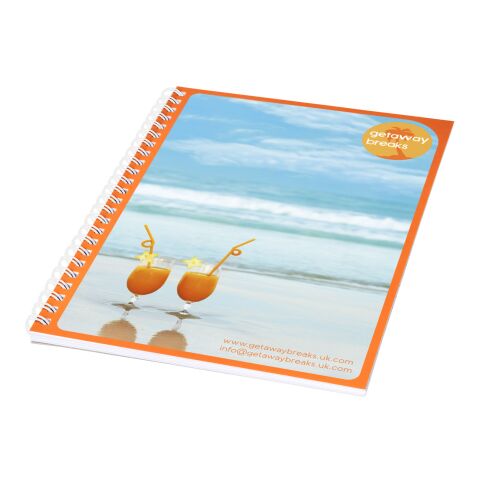 Cuaderno A5 con cubierta sintética de Desk-Mate® Blanco | sin montaje de publicidad | no disponible | no disponible