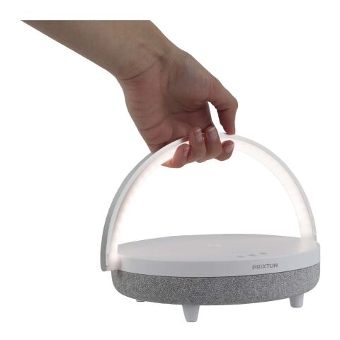 Altavoz Bluetooth® 4 en 1 de 10 W con luz LED y base de carga inalámbrica &quot;Prixton&quot; Estándar | blanco | sin montaje de publicidad | no disponible | no disponible