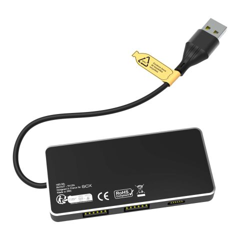 Hub USB 8 en 1 con doble entrada y 6 puertos &quot;SCX.design H20&quot; Estándar | negro | sin montaje de publicidad | no disponible | no disponible