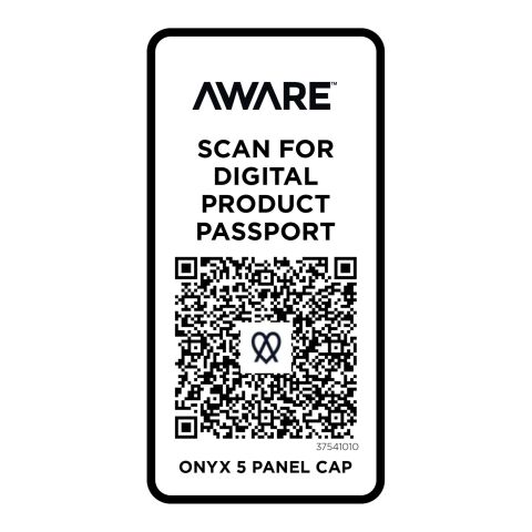 Gorra de material reciclado de cinco paneles Aware™ &quot;Onyx&quot; Estándar | blanco | sin montaje de publicidad | no disponible | no disponible | no disponible