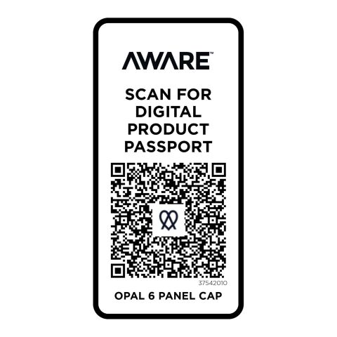 Gorra de material reciclado de seis paneles Aware™ &quot;Opal&quot; Estándar | blanco | sin montaje de publicidad | no disponible | no disponible | no disponible