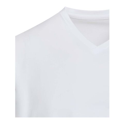 Camiseta orgánica unisex de 200 g/m² con certificado OCS de manga corta y cuello de pico "Balfour" Estándar | Blanco | M | sin montaje de publicidad | no disponible | no disponible | no disponible