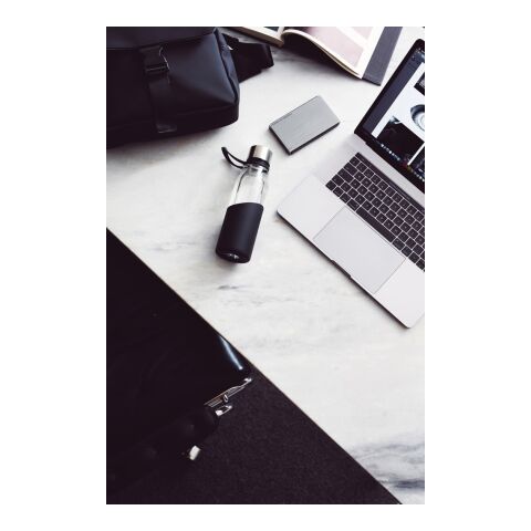 VINGA Botella de agaua de vidrio Lean negro | sin montaje de publicidad | no disponible | no disponible