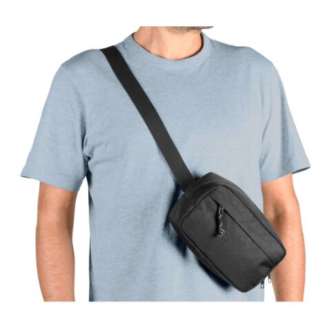 MYKONOS. Riñonera de poliéster reciclado 600D y forro en poliéster reciclado 210D Negro | sin montaje de publicidad