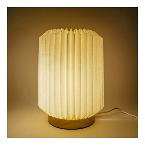 Coollux lámpara LED de papel plegable Aurora sobre base de madera, 22cm Natural | sin montaje de publicidad | no disponible | no disponible