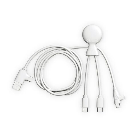 Xoopar Mr. Bio Cable múltiple largo USB-C de 1 metro Blanco | Tampografía 1 color | cara 1 | Ø 23 mm