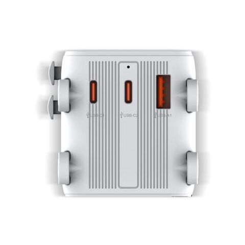 Xoopar Luggie GaN Adaptador de viaje universal con ruedas Blanco | sin montaje de publicidad | no disponible | no disponible