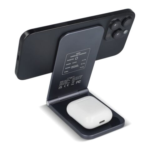 2255 - Cargador inalámbrico 2 en 1 Xoopar Zero compatible con MagSafe gris oscuro | sin montaje de publicidad | no disponible | no disponible