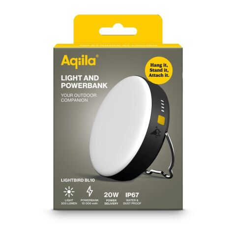 Aqiila Powerbird BL10: linterna y batería externa de 10 000 mAh Negro