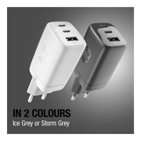 Fresh 'n Rebel cargador rápido para portátil 67W GaN USB-C y USB-A gris oscuro
