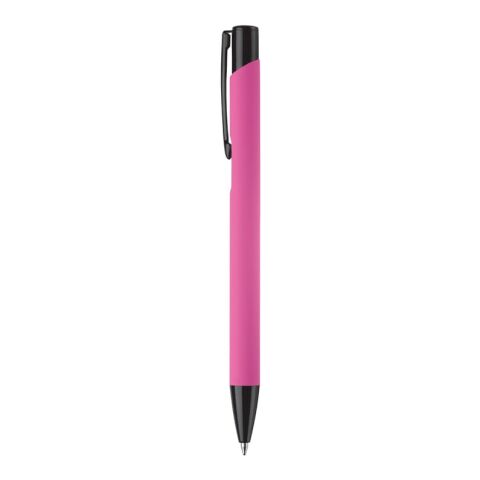 Bolígrafo Alicante tacto suave Rosa-Negro | Grabado | 90 grados del clip | 87 mm x 8 mm | no disponible