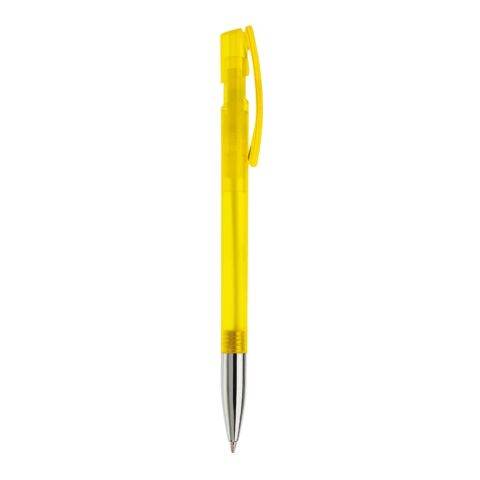 Bolígrafo Nash MT Transparente Amarillo-Amarillo | Tampografía 1 color | on the clip | 30 mm x 5 mm | no disponible