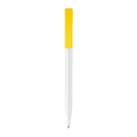 Bolígrafo Nash opaco Blanco-Amarillo | Tampografía 1 color | on the clip | 30 mm x 5 mm | no disponible