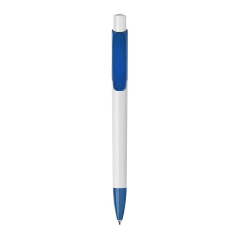 Bolígrafo Kamal opaco Blanco-Azul / Blanco | Impresión De Pantalla 1 color | 270 grados del clip | 40 mm x 25 mm | no disponible