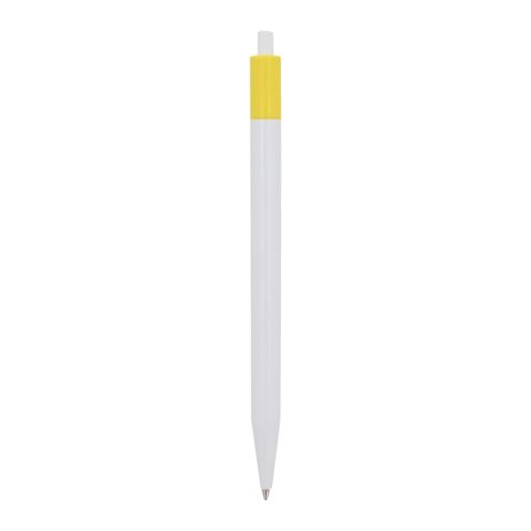 Bolígrafo Kuma color opaco Blanco-Amarillo | Impresión De Pantalla 1 color | en el cuerpo alineado con el clip | 45 mm x 25 mm | no disponible