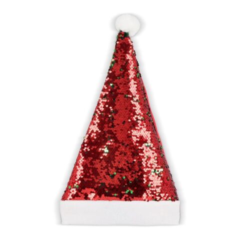Gorro de Navidad de lentejuelas bicolor Rojo / Blanco-Verde | sin montaje de publicidad | no disponible | no disponible