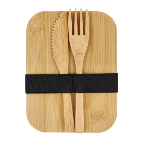 Fiambrera de acero inoxidable con tapa de bambú Plateado | sin montaje de publicidad | no disponible | no disponible