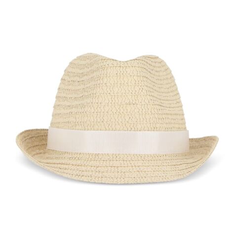 Sombrero de paja vegetal con banda de color Blanco | sin montaje de publicidad | no disponible | no disponible