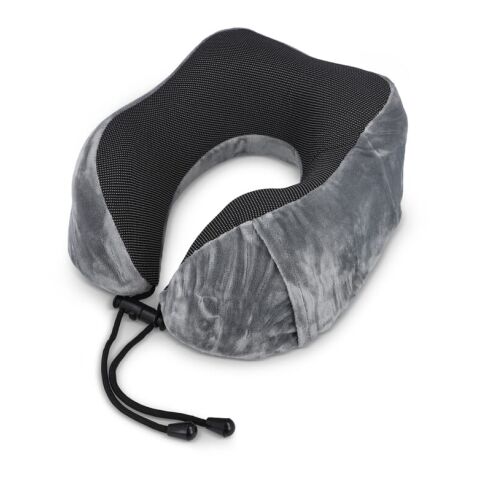 Almohada de viaje contorneada de espuma viscoelástica con funda de EVA Gris