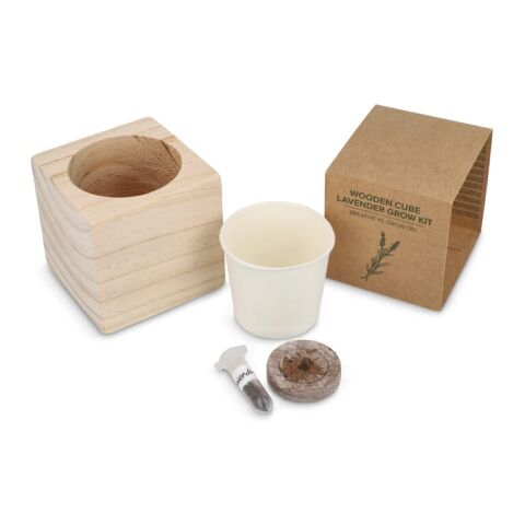 Juego de maceteros de madera FSC – Lavanda Natural