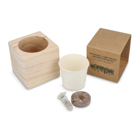 Juego de maceteros de madera FSC - Microverduras Natural | sin montaje de publicidad | no disponible | no disponible