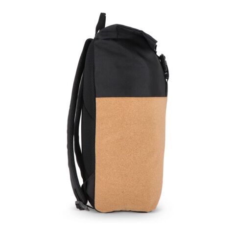 Mochila Rolltop corcho y R-PET 18L Negro | sin montaje de publicidad | no disponible | no disponible | no disponible