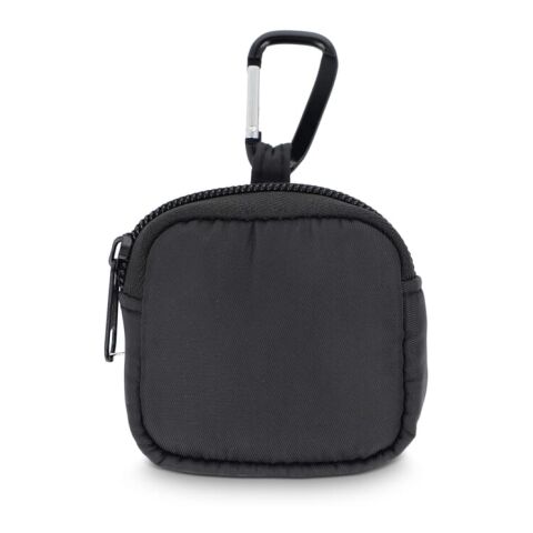 Estuche para auriculares de nailon 6,5 x 6 cm Negro