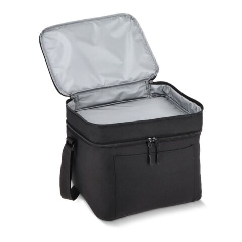 Bolsa térmica con doble compartimento R-PET 600D, 30 x 20 x 25 cm, 15 litros Negro | sin montaje de publicidad | no disponible | no disponible