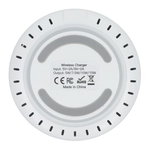Cargador rápido inalámbrico de 15 W con indicador LED Blanco | sin montaje de publicidad | no disponible | no disponible