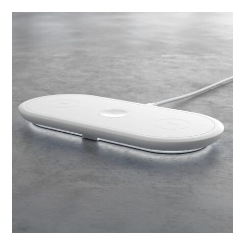 Cargador inalámbrico rápido 3 en 1 de 15 W para teléfono, Apple Watch y AirPods. Blanco