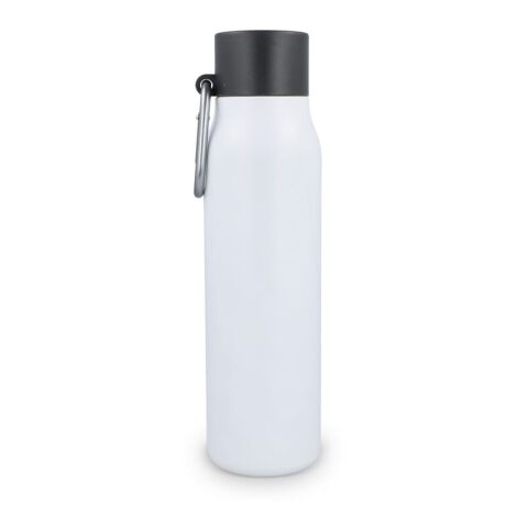Botella térmica con mosquetón y acabado mate, 600 ml Blanco