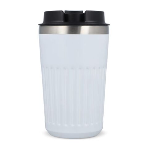 Termo de acero inoxidable reciclado para café para llevar, 400 ml. Blanco | sin montaje de publicidad | no disponible | no disponible