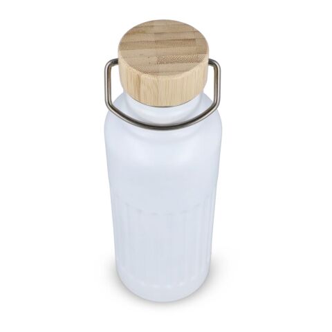 Botella térmica de acero inoxidable reciclado, 500 ml Blanco | sin montaje de publicidad | no disponible | no disponible