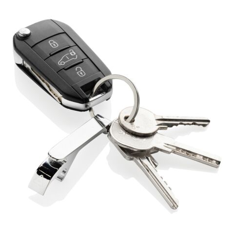 Llavero abridor botellas de aleación de zinc reciclado RCS plata | sin montaje de publicidad | no disponible | no disponible