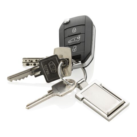 Llavero-soporte para teléfono de aleación de zinc reciclado plata | sin montaje de publicidad | no disponible | no disponible