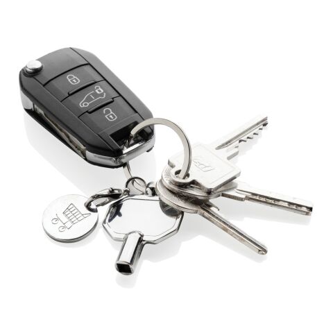 Llavero llave de radiador de aleación de zinc reciclado RCS plata | sin montaje de publicidad | no disponible | no disponible