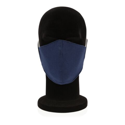 Mascarilla de algodón reutilizable de 2 capas azul marino | sin montaje de publicidad | no disponible | no disponible
