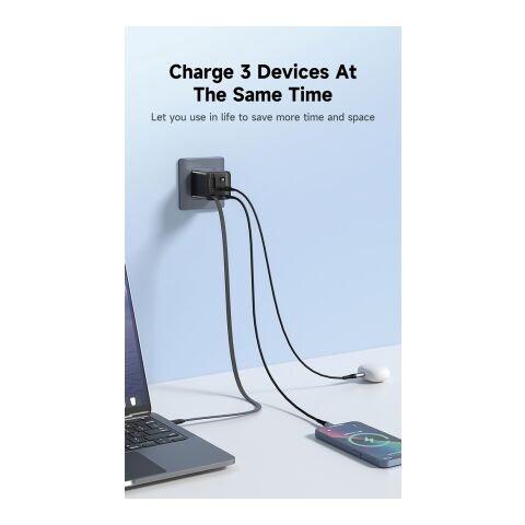 Cargador GaN Mendocino con cable retráctil Urban Vitamin 65W negro | sin montaje de publicidad | no disponible | no disponible