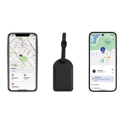 Etiqueta equipaje Globefind Dual RCS localización mundial negro | sin montaje de publicidad | no disponible | no disponible