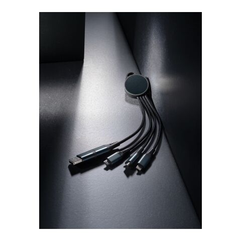Cable de carga 6 en 1 de aluminio reciclado Terra RCS gris | sin montaje de publicidad | no disponible | no disponible