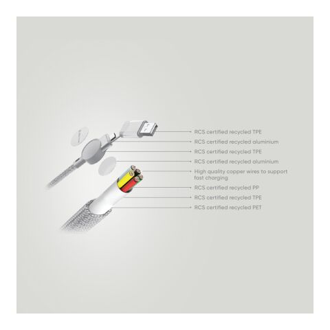 Cable Oakland RCS de carga rápida 45W 6 en 1 blanco | sin montaje de publicidad | no disponible | no disponible