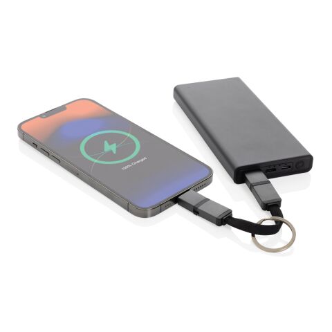 Cable carga rápida 4 en 1 de aluminio reciclado Terra 60W gris | sin montaje de publicidad | no disponible | no disponible