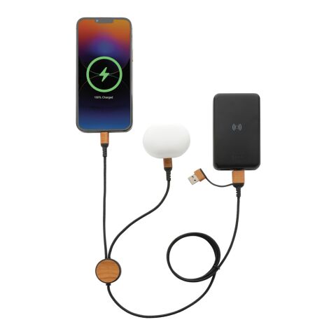 Cable Ohio 6 en 1 de plástico reciclado certificado RCS negro | sin montaje de publicidad | no disponible | no disponible