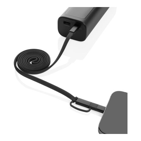 Cable magnético Arc 60W ultrafino 2 en 1 reciclado RCS negro | sin montaje de publicidad | no disponible | no disponible