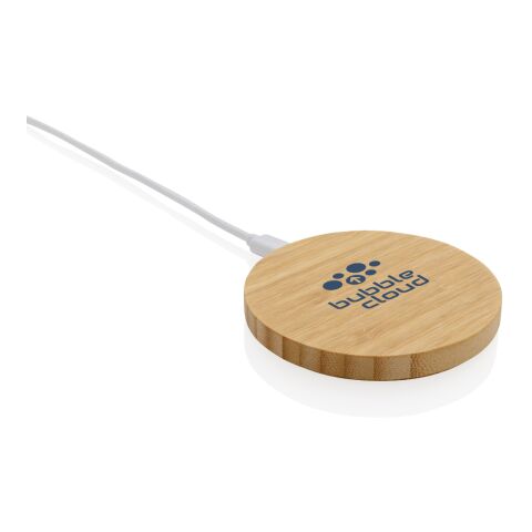 Cargador inalámbrico de 15W de bambú FSC® marron | sin montaje de publicidad | no disponible | no disponible